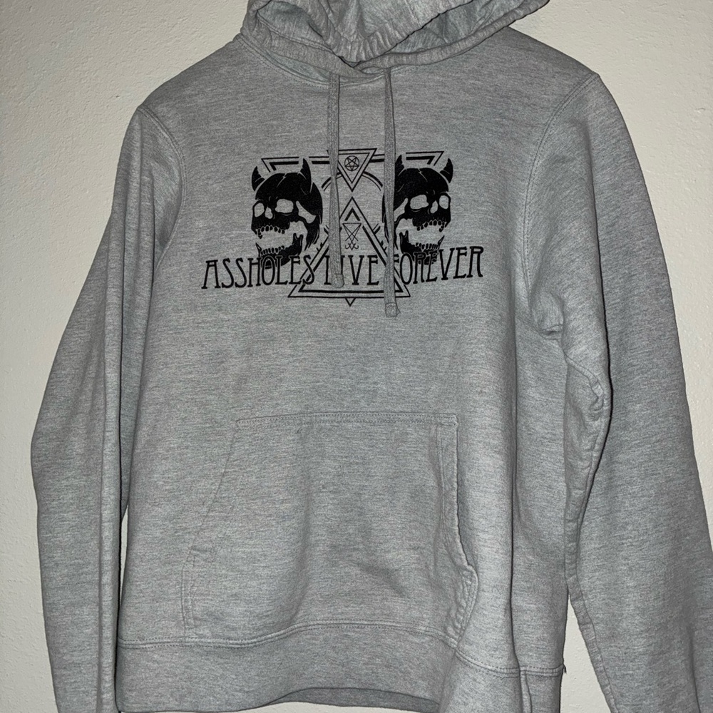 Skull Graphic Gray Hoodie